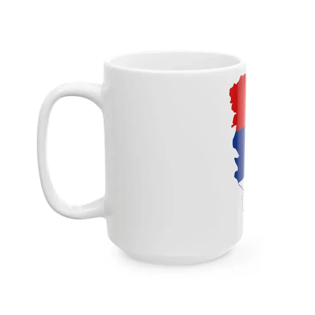 Flag map of Serbia 1992-2004 (Serbia) White Coffee Mug - Go Mug Yourself