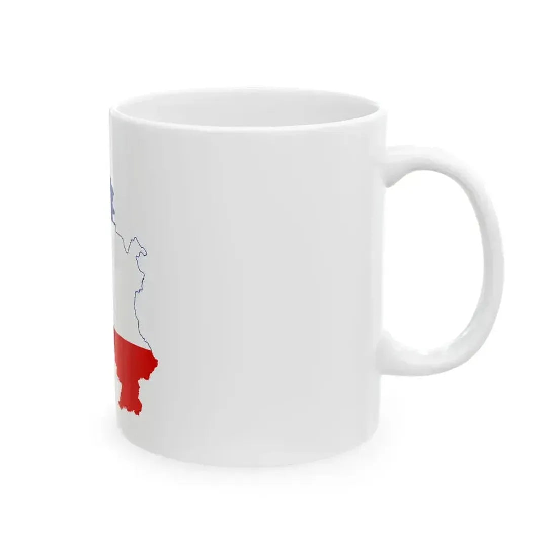 Flag map of Serbia and Montenegro 1992-2006 without Kosovo (Montenegro) White Coffee Mug - Go Mug Yourself