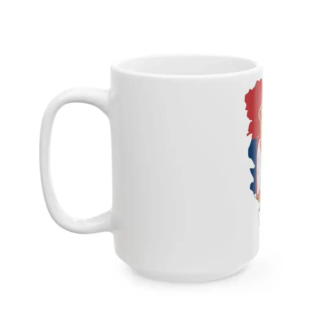 Flag map of Serbia with Kosovo (Serbia) White Coffee Mug - Go Mug Yourself