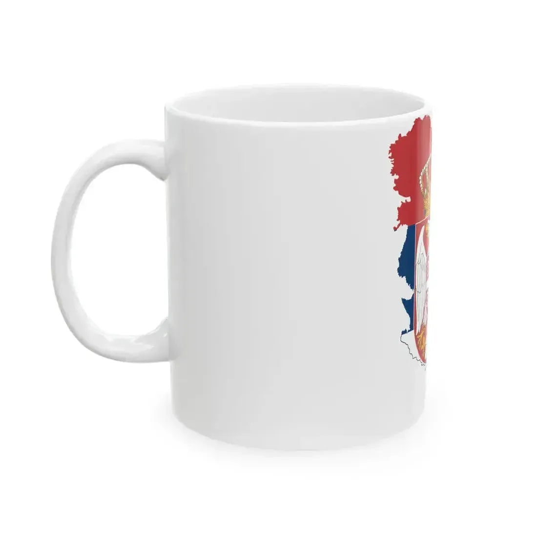 Flag map of Serbia without Kosovo (Serbia) White Coffee Mug - Go Mug Yourself