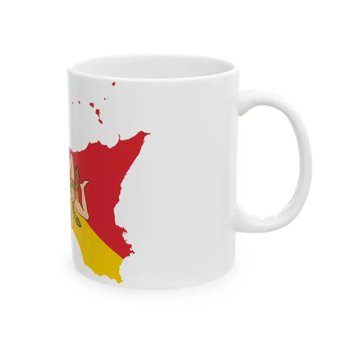 Flag-map of Sicily (Italy) White Coffee Mug - Go Mug Yourself