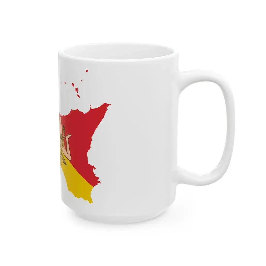 Flag-map of Sicily (Italy) White Coffee Mug - Go Mug Yourself