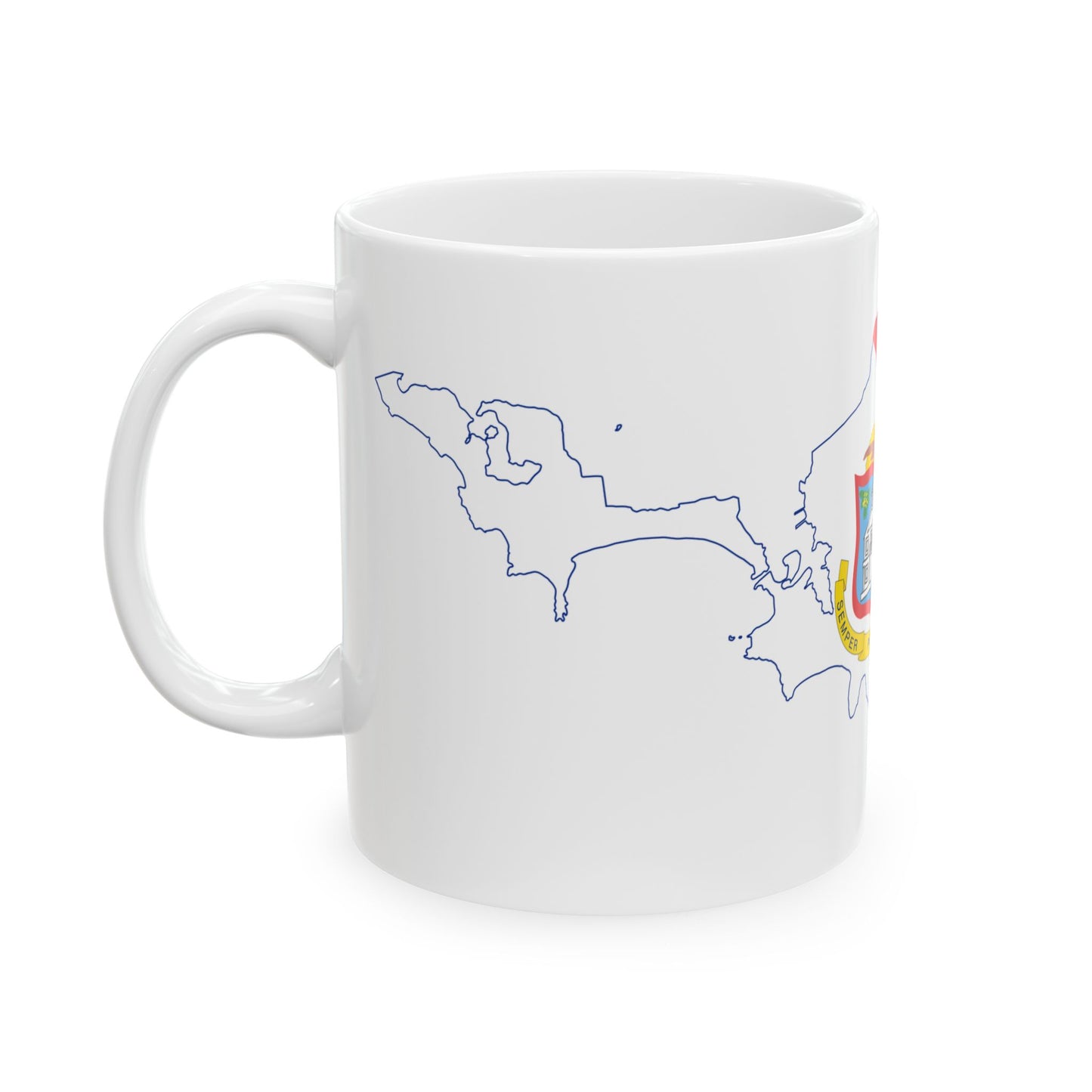 Flag-map of Sint Maarten (Netherlands) White Coffee Mug-Go Mug Yourself