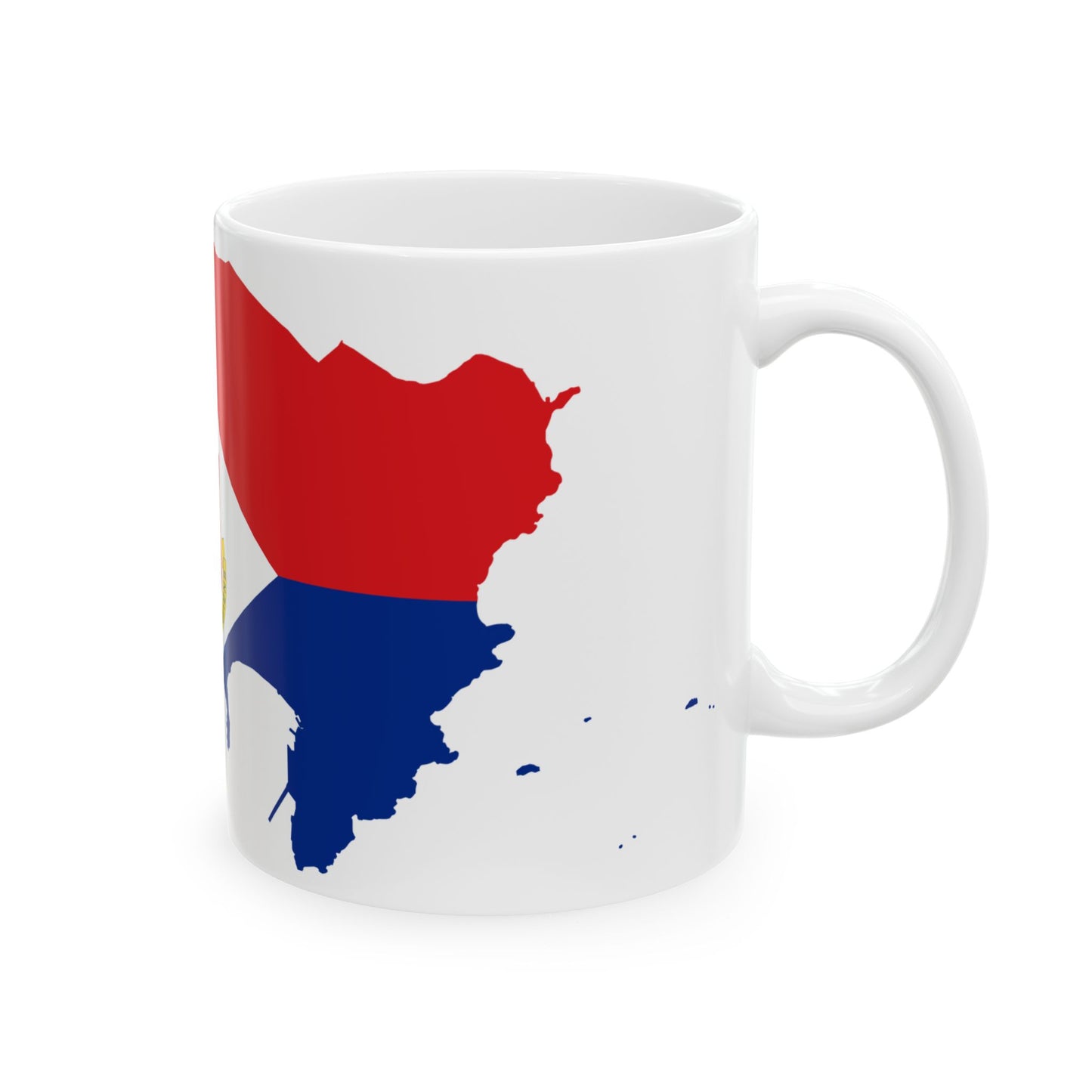 Flag-map of Sint Maarten (Netherlands) White Coffee Mug-Go Mug Yourself