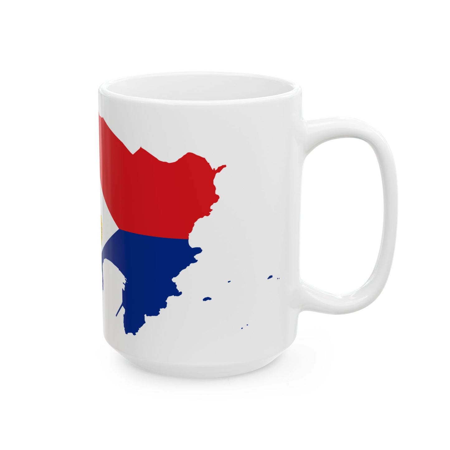 Flag-map of Sint Maarten (Netherlands) White Coffee Mug-Go Mug Yourself
