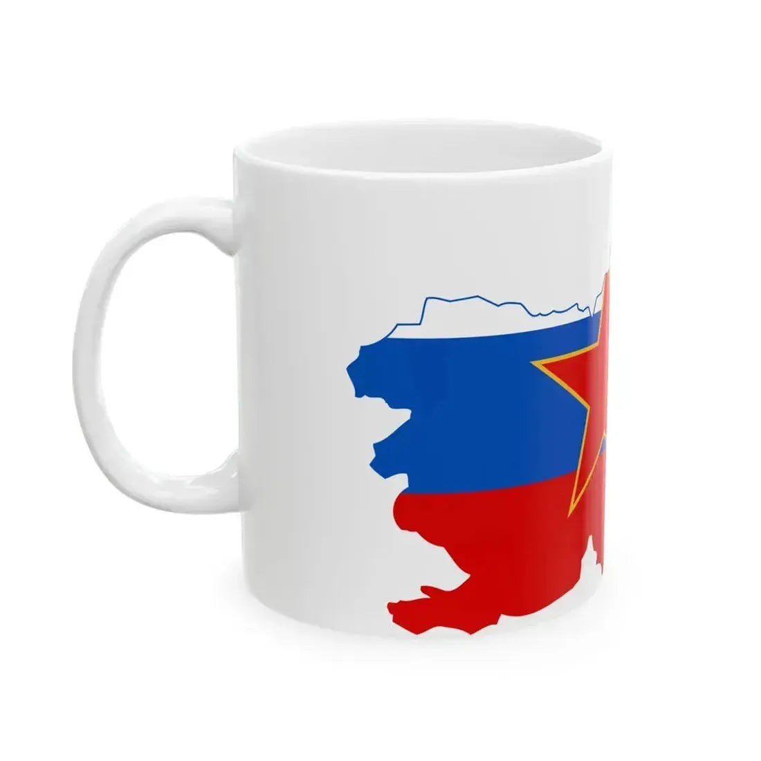 Flag map of Slovenia 1945-1991 (Slovenia) White Coffee Mug - Go Mug Yourself