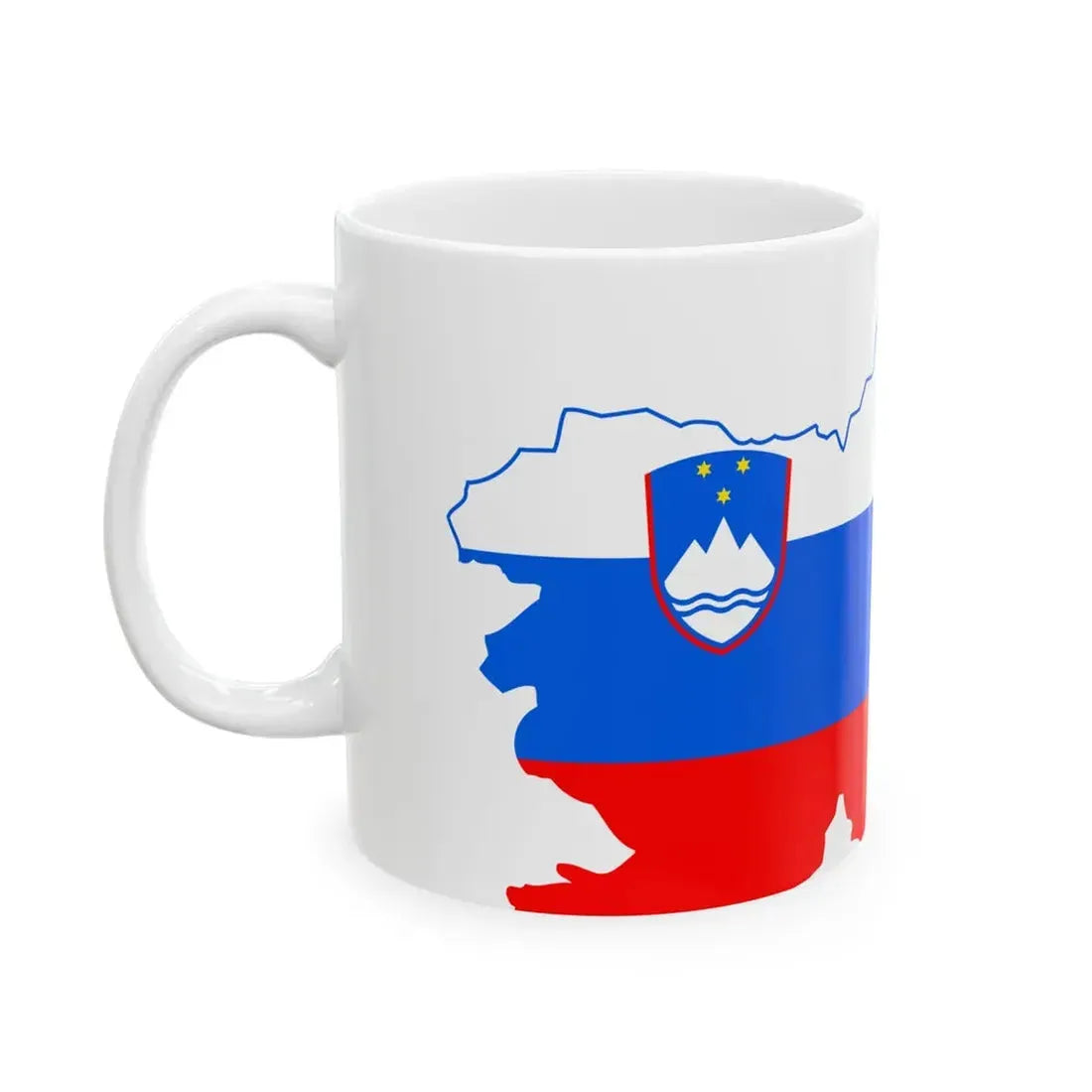 Flag-map of Slovenia (Slovenia) White Coffee Mug - Go Mug Yourself