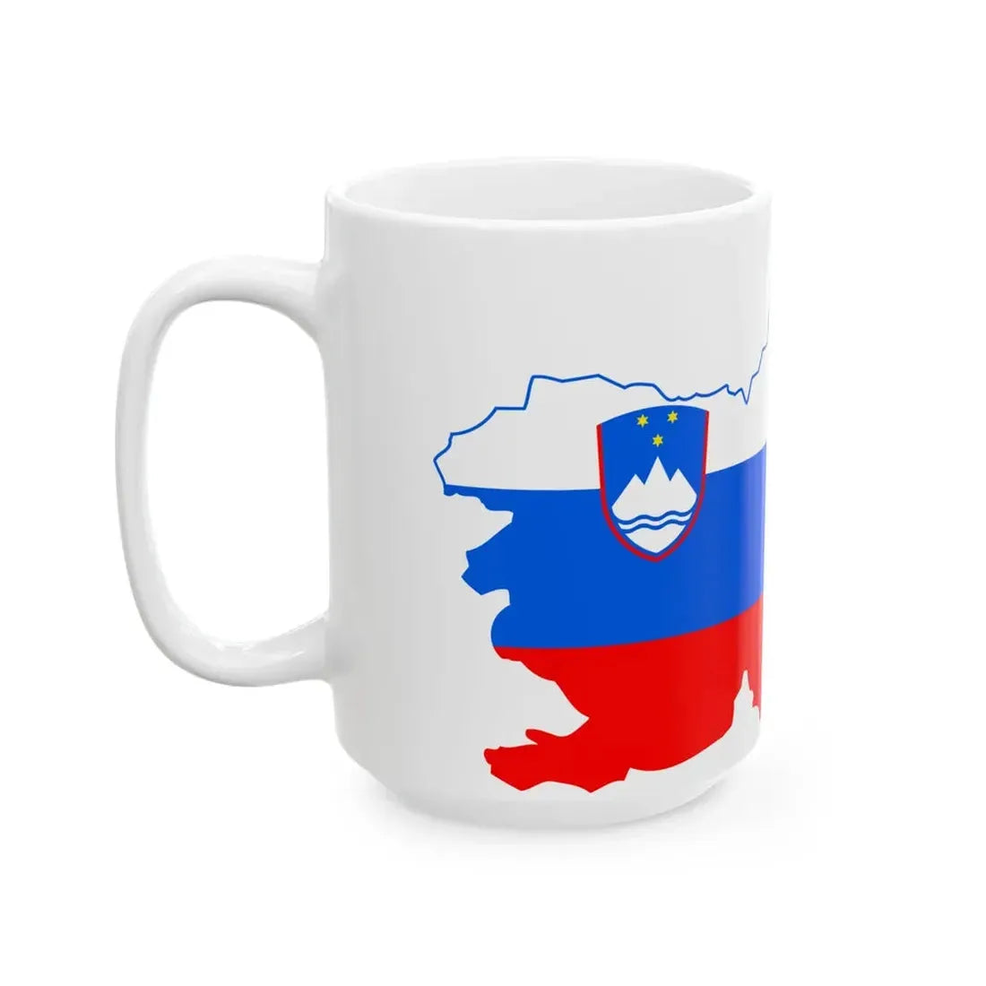 Flag-map of Slovenia (Slovenia) White Coffee Mug - Go Mug Yourself