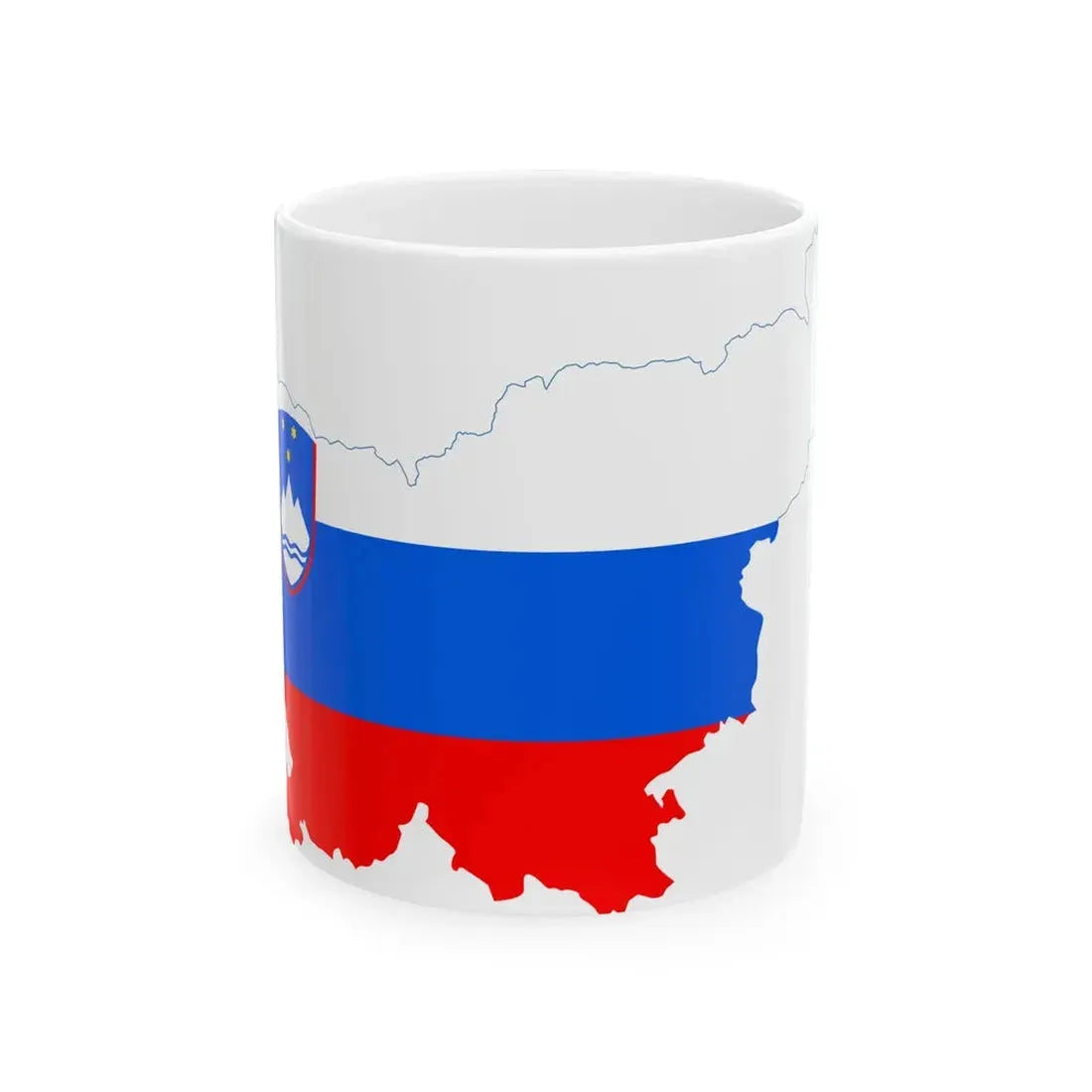 Flag-map of Slovenia2 (Slovenia) White Coffee Mug 11oz - Go Mug Yourself