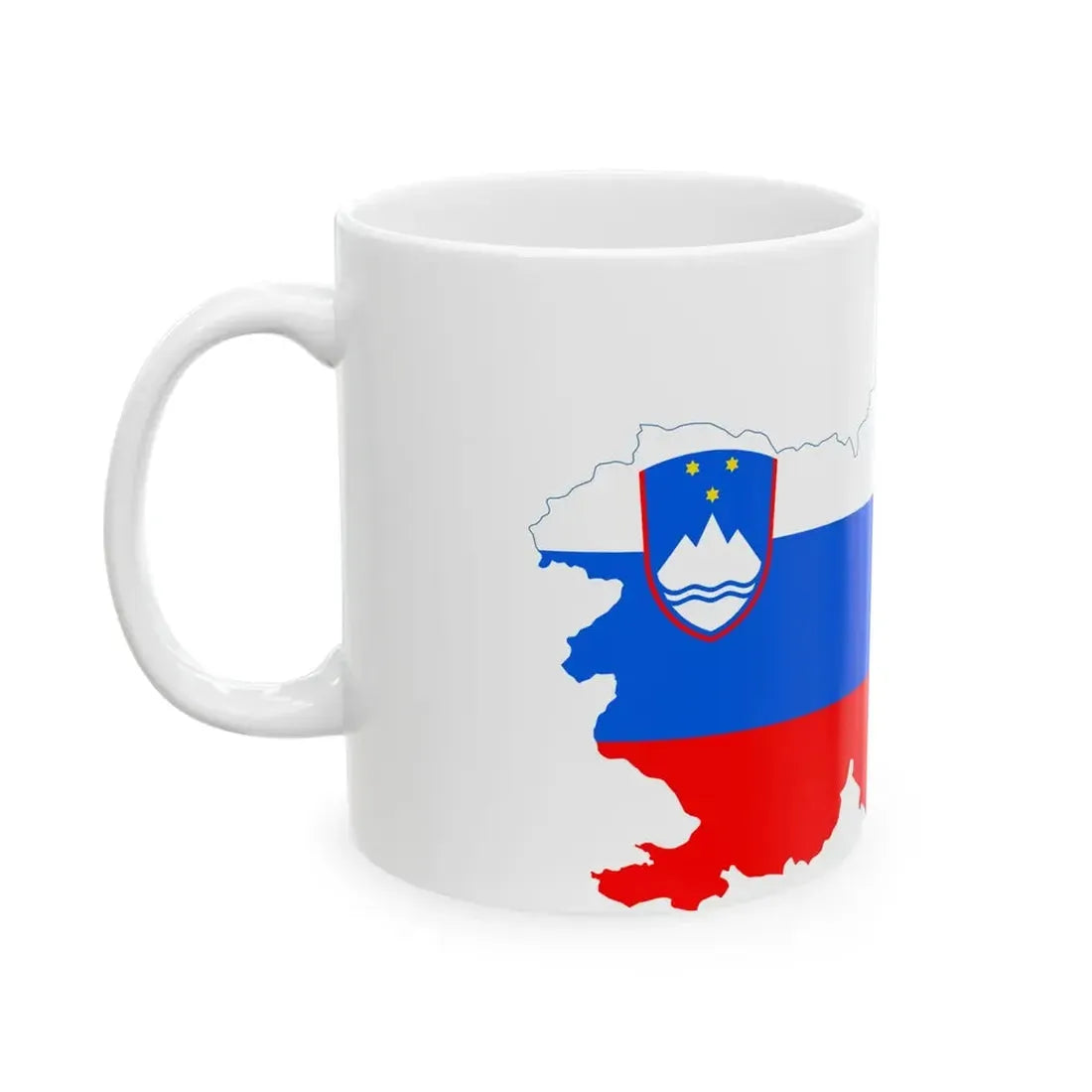 Flag-map of Slovenia2 (Slovenia) White Coffee Mug - Go Mug Yourself