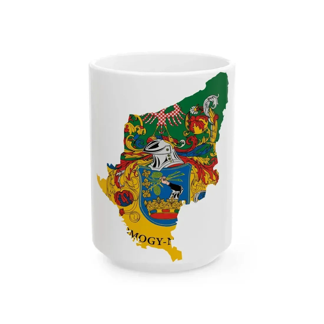 Flag-map of Somogy County (Hungary) White Coffee Mug 15oz - Go Mug Yourself
