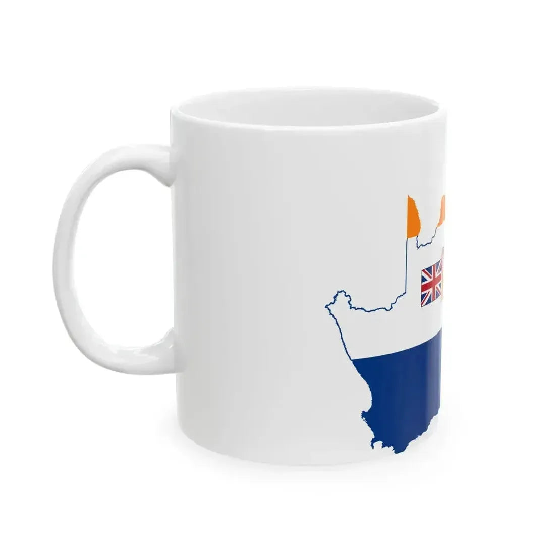 Flag map of South Africa 1928-1982 (South Africa) White Coffee Mug - Go Mug Yourself