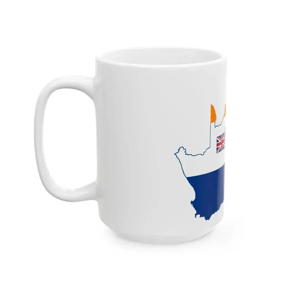 Flag map of South Africa 1928-1982 (South Africa) White Coffee Mug - Go Mug Yourself