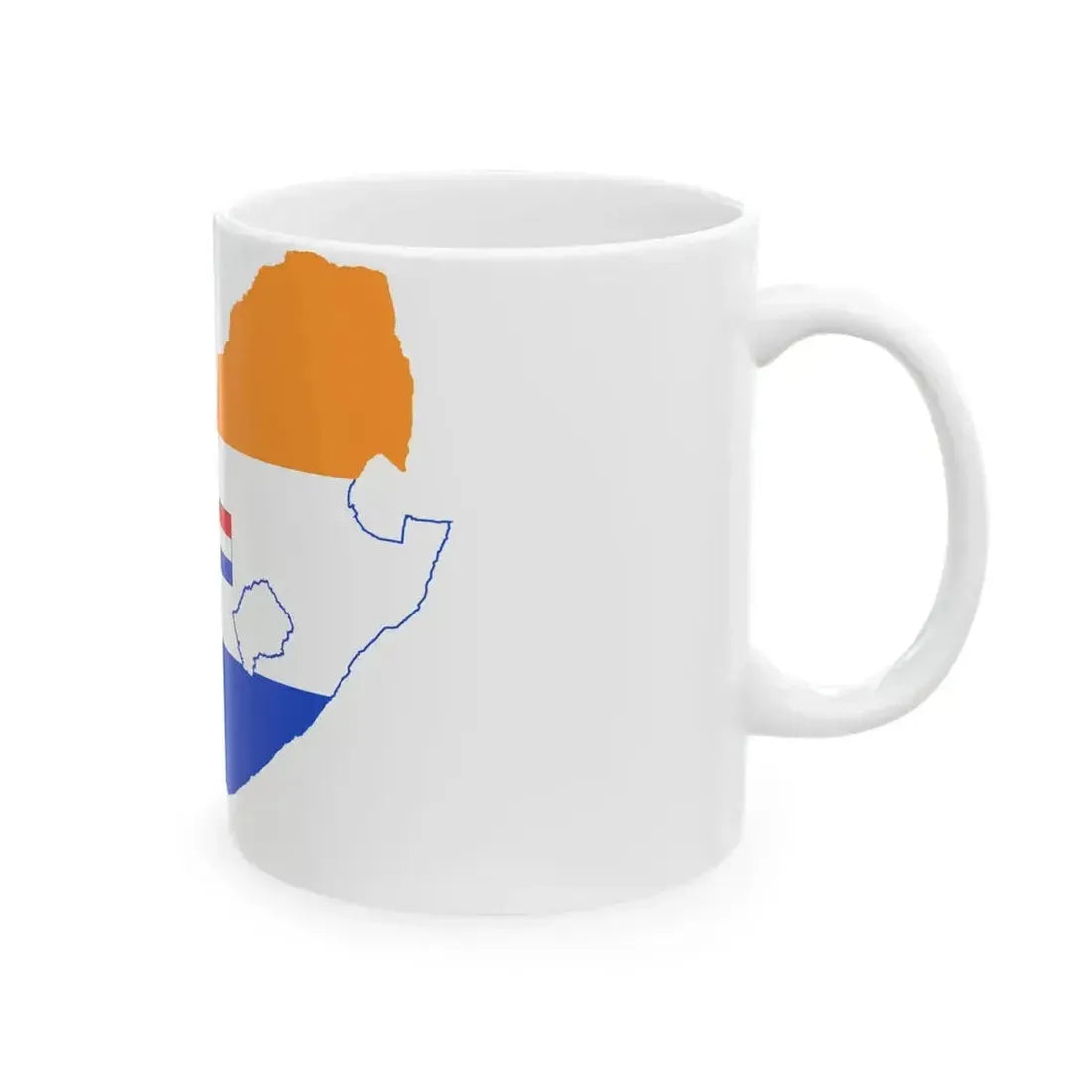 Flag map of South Africa 1982-1994 (South Africa) White Coffee Mug - Go Mug Yourself
