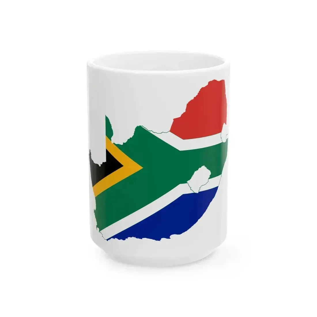 Flag map of South Africa (South Africa) White Coffee Mug 15oz - Go Mug Yourself