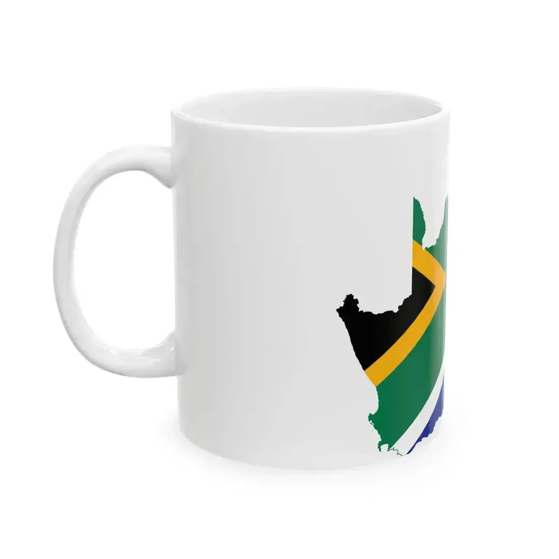 Flag map of South Africa (South Africa) White Coffee Mug - Go Mug Yourself