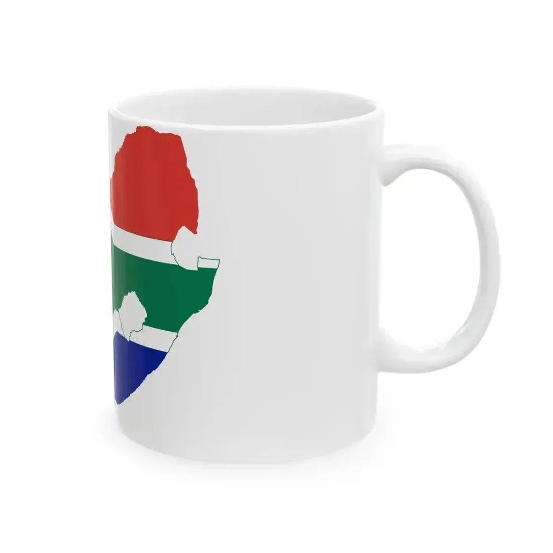 Flag map of South Africa (South Africa) White Coffee Mug - Go Mug Yourself