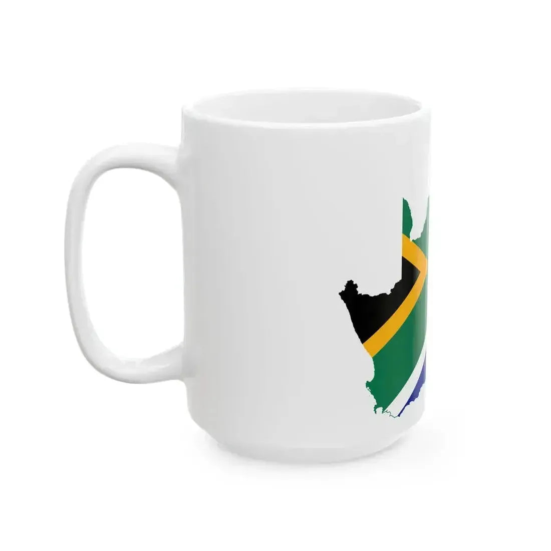 Flag map of South Africa (South Africa) White Coffee Mug - Go Mug Yourself