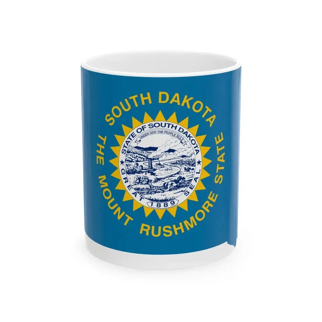 Flag-map of South Dakota (United States) White Coffee Mug 11oz - Go Mug Yourself
