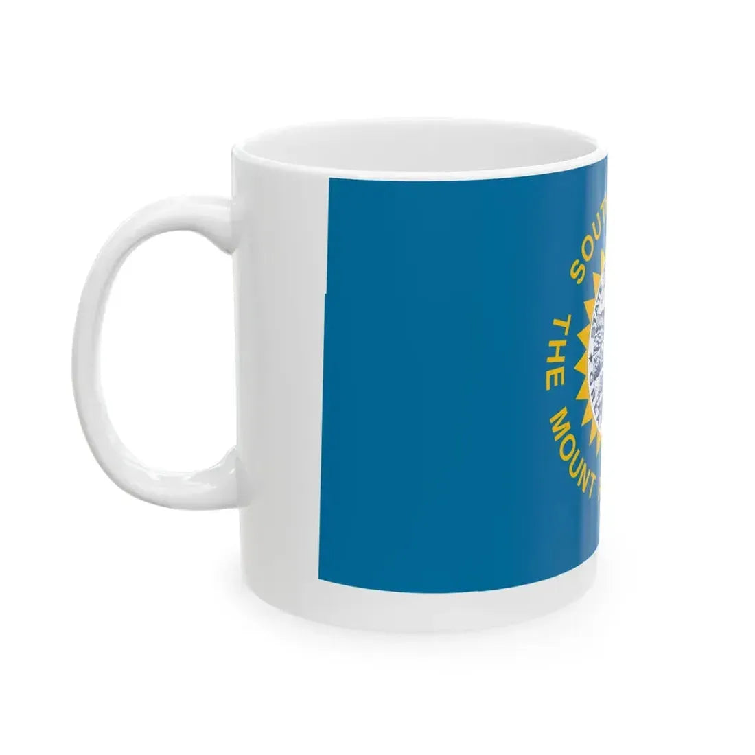 Flag-map of South Dakota (United States) White Coffee Mug - Go Mug Yourself
