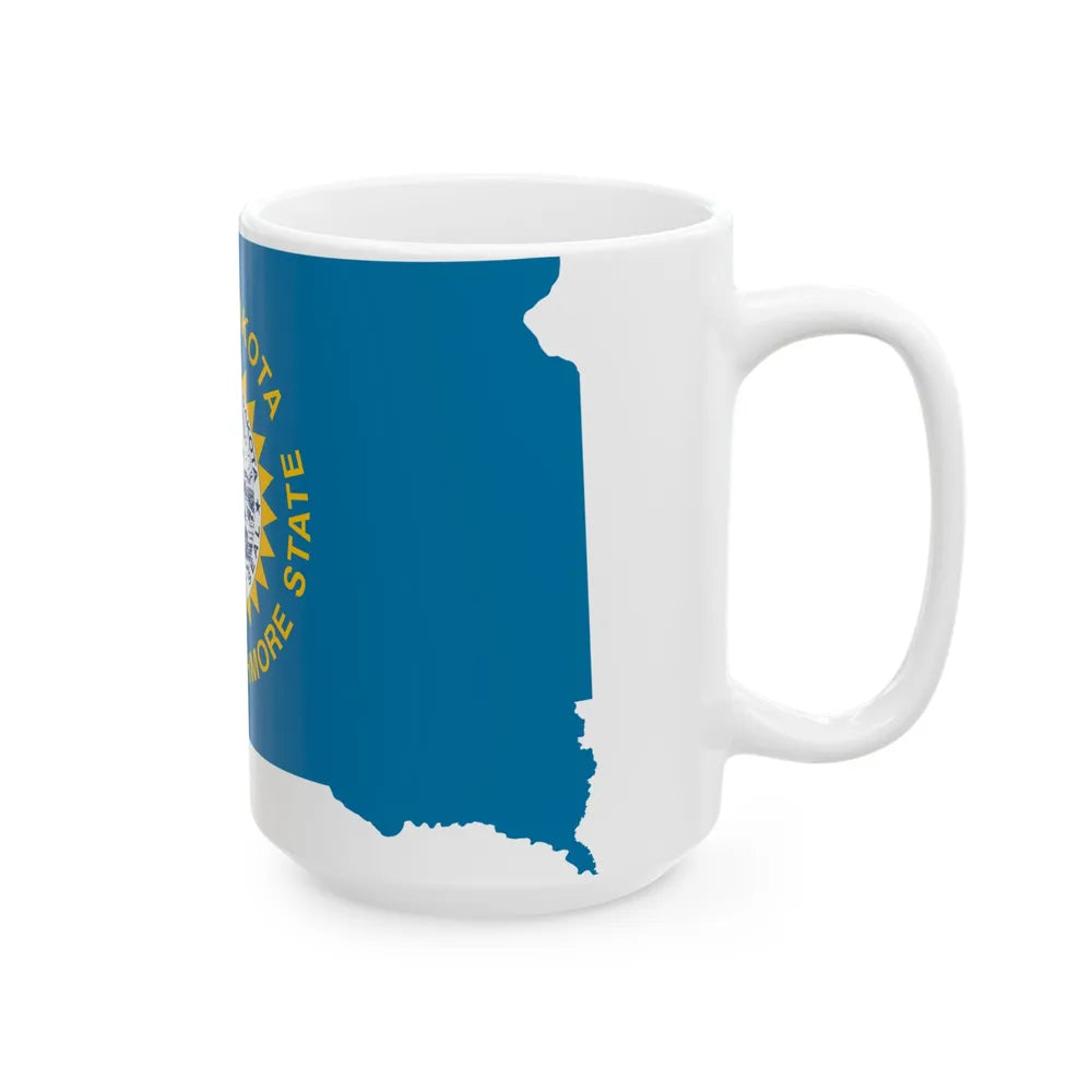 Flag-map of South Dakota (United States) White Coffee Mug - Go Mug Yourself
