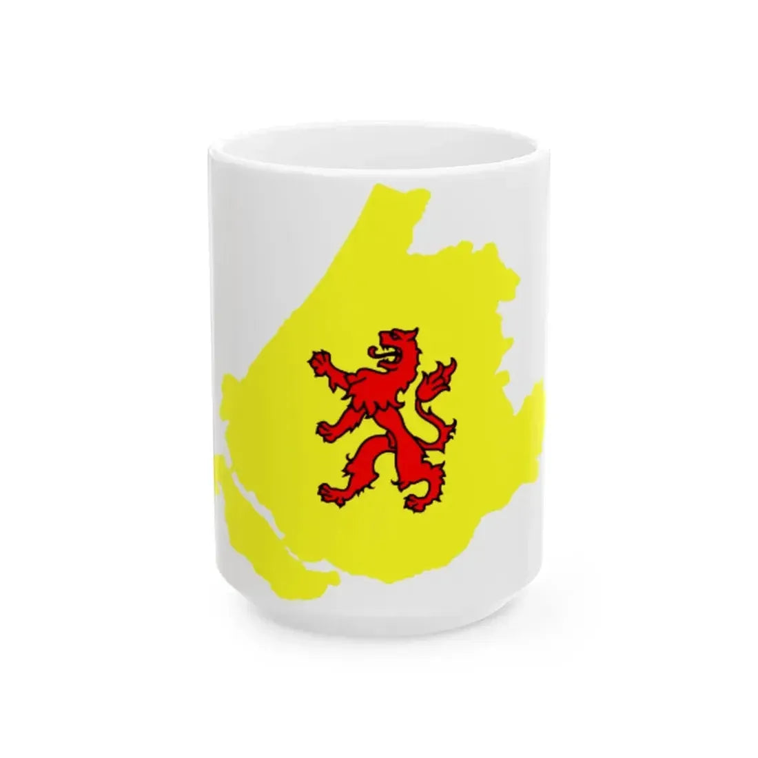 Flag-map of South Holland (Netherlands) White Coffee Mug 15oz - Go Mug Yourself