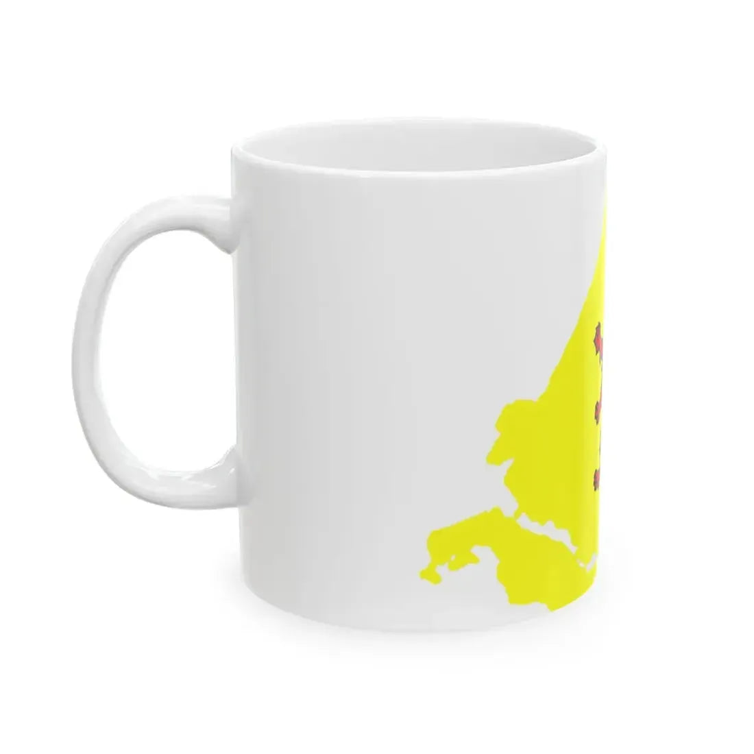 Flag-map of South Holland (Netherlands) White Coffee Mug - Go Mug Yourself
