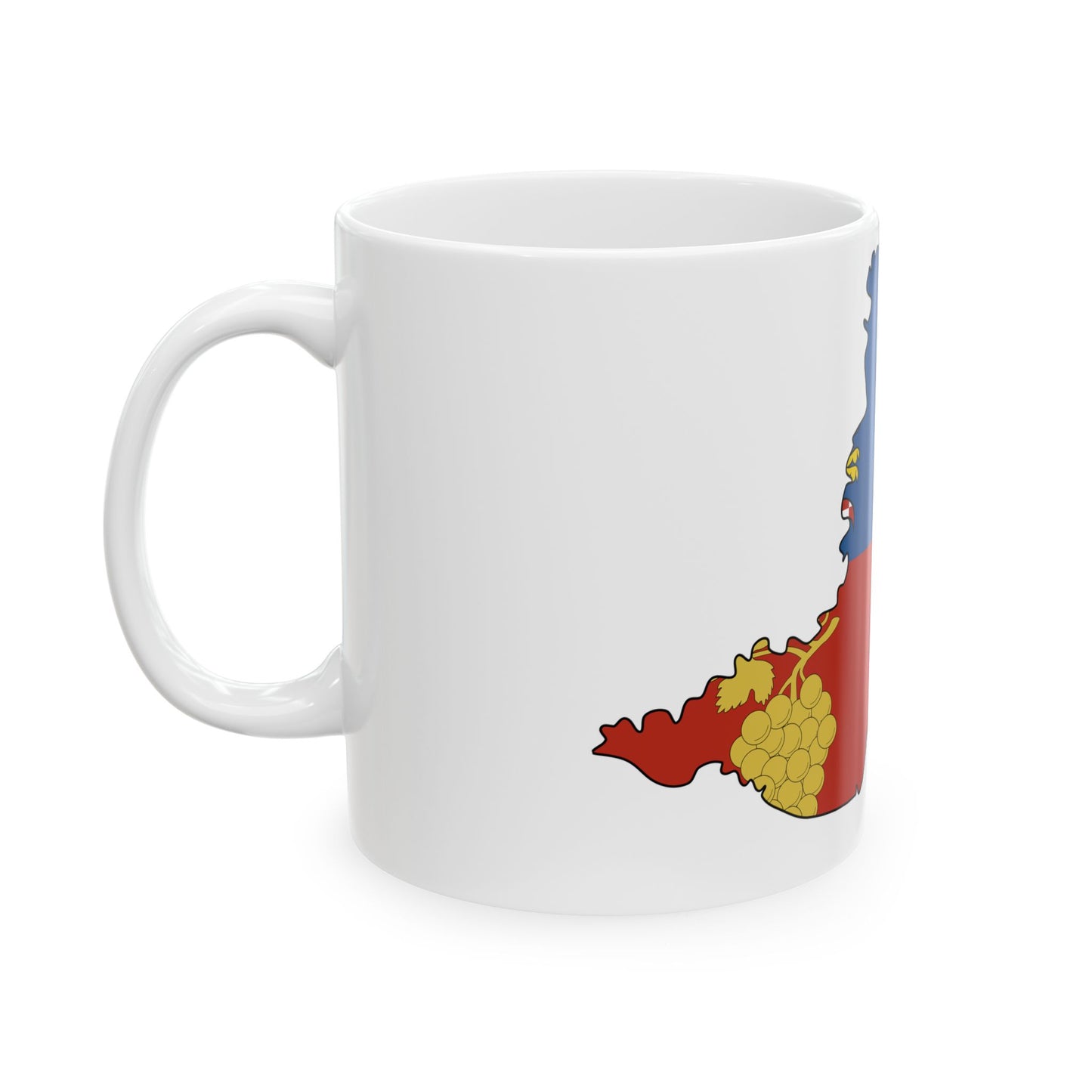Flag-map of South Moravian Region (Czech Republic) White Coffee Mug-Go Mug Yourself