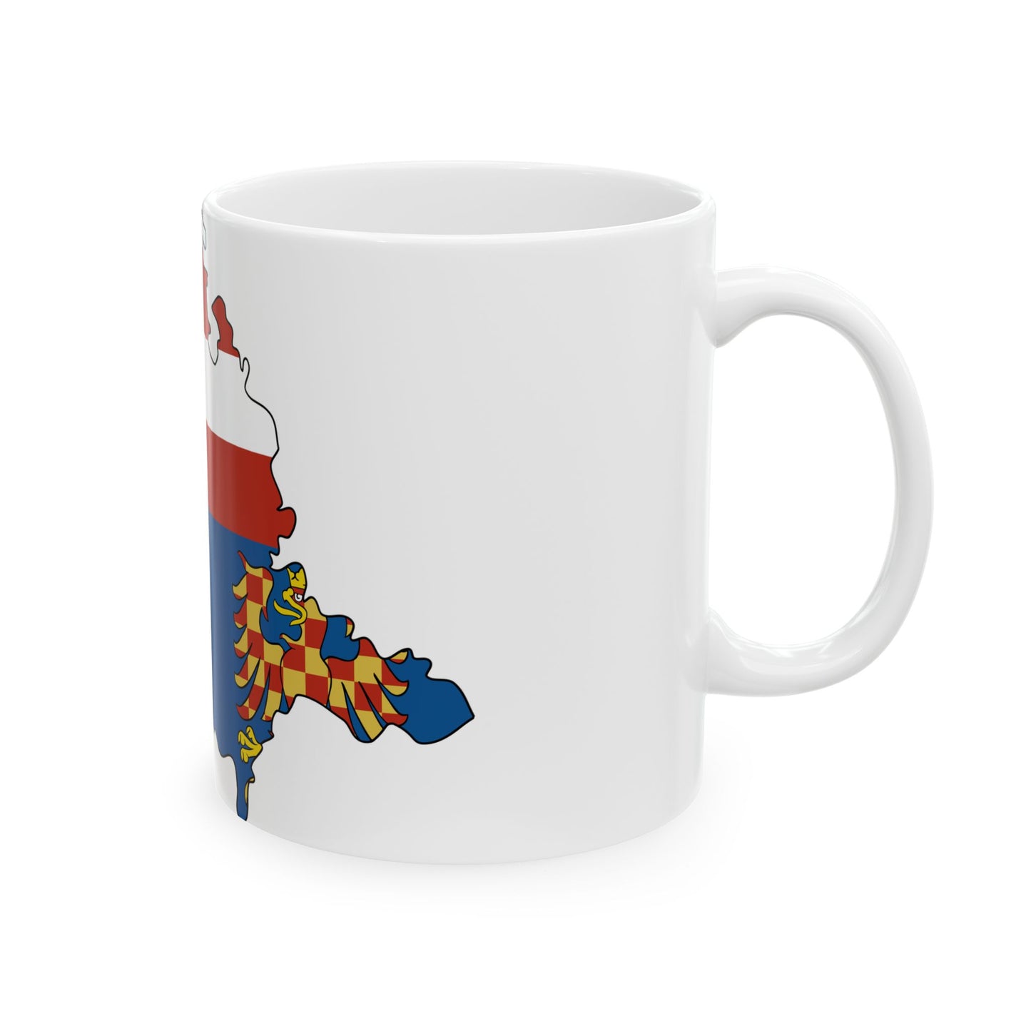 Flag-map of South Moravian Region (Czech Republic) White Coffee Mug-Go Mug Yourself