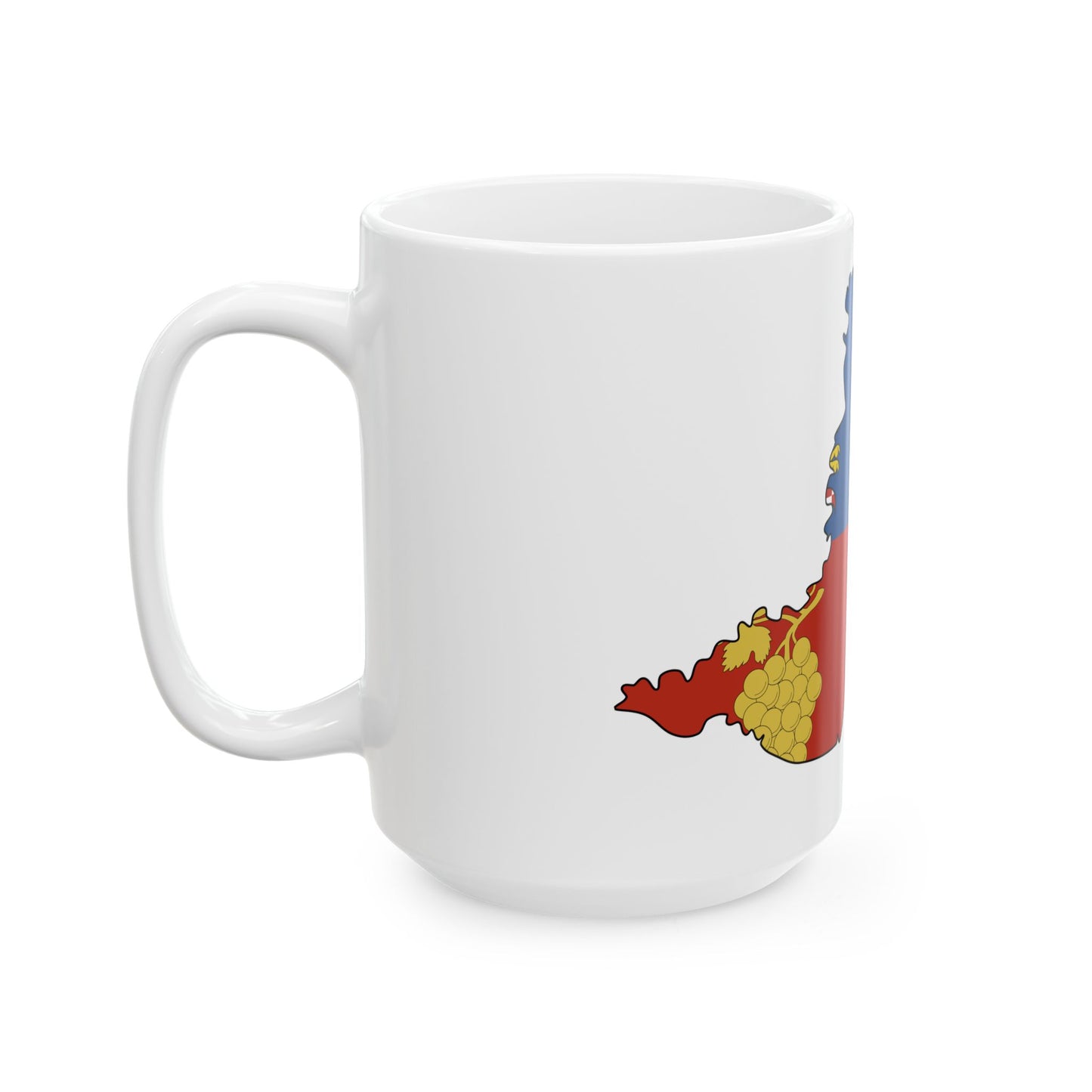 Flag-map of South Moravian Region (Czech Republic) White Coffee Mug-Go Mug Yourself