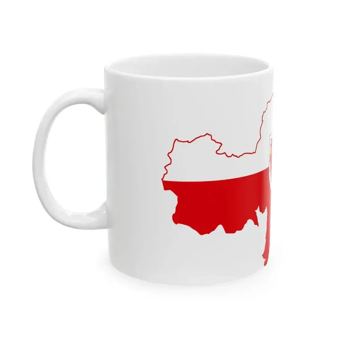 Flag map of South tyrol Autonomous Province of Bolzano (Italy) White Coffee Mug - Go Mug Yourself
