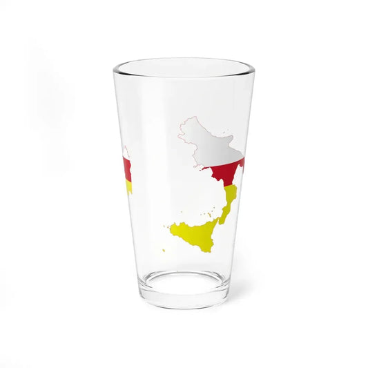 Flag map of Southern Italy (Italy) Pint Glass 16oz 16oz - Go Mug Yourself