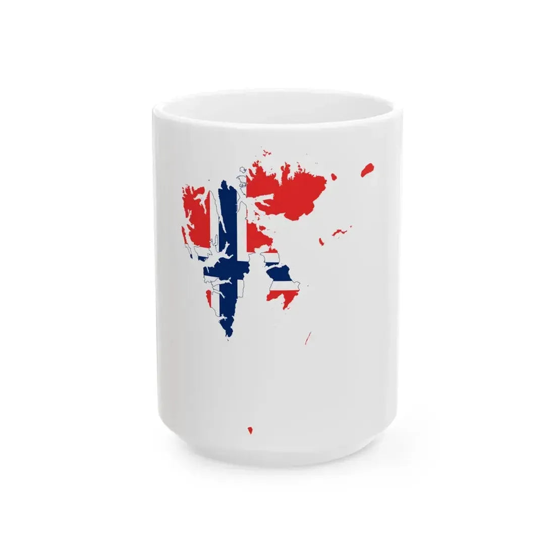 Flag-map of Svalbard (Norway) White Coffee Mug 15oz - Go Mug Yourself