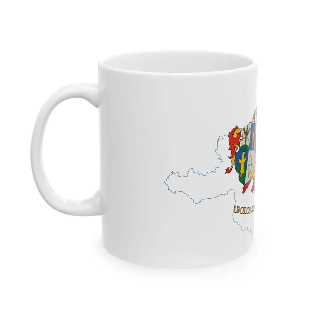 Flag-map of Szabolcs-Szatmar-Bereg County (Hungary) White Coffee Mug - Go Mug Yourself