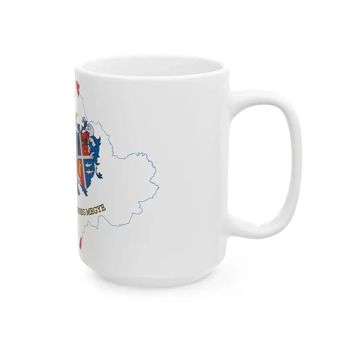 Flag-map of Szabolcs-Szatmar-Bereg County (Hungary) White Coffee Mug - Go Mug Yourself