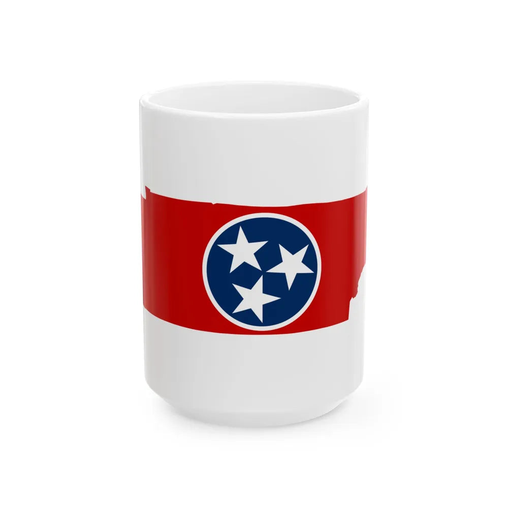 Flag-map of Tennessee (United States) White Coffee Mug 15oz - Go Mug Yourself
