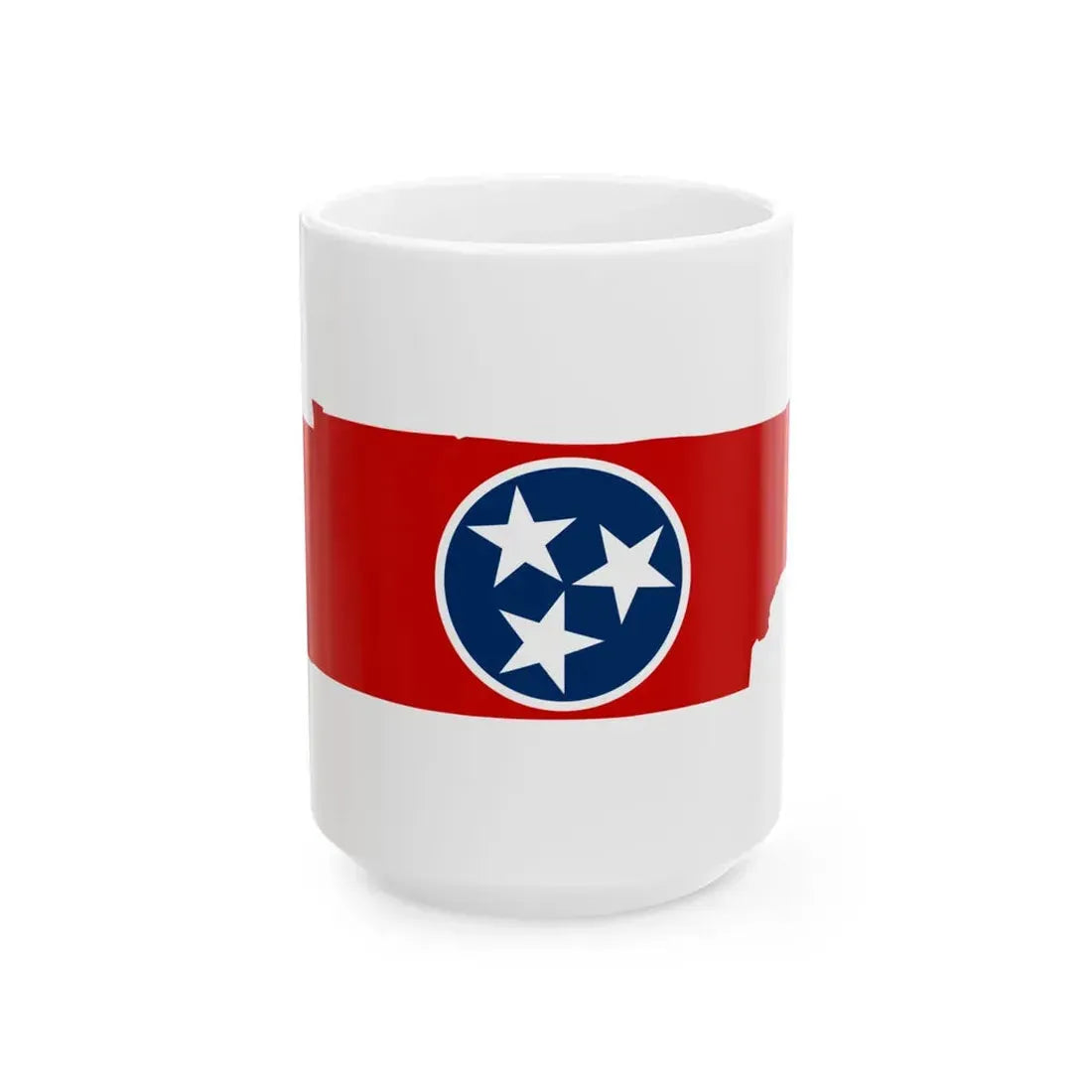 Flag-map of Tennessee (United States) White Coffee Mug 15oz - Go Mug Yourself