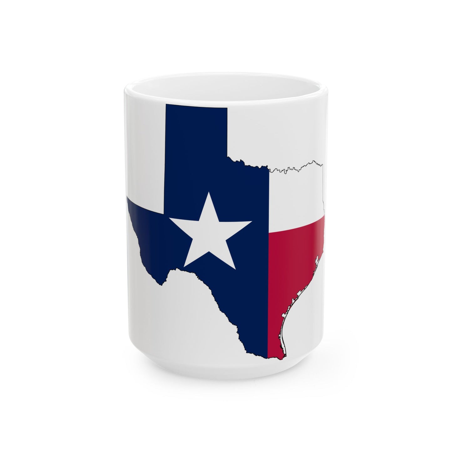 Flag-map of Texas (United States) White Coffee Mug-15oz-Go Mug Yourself