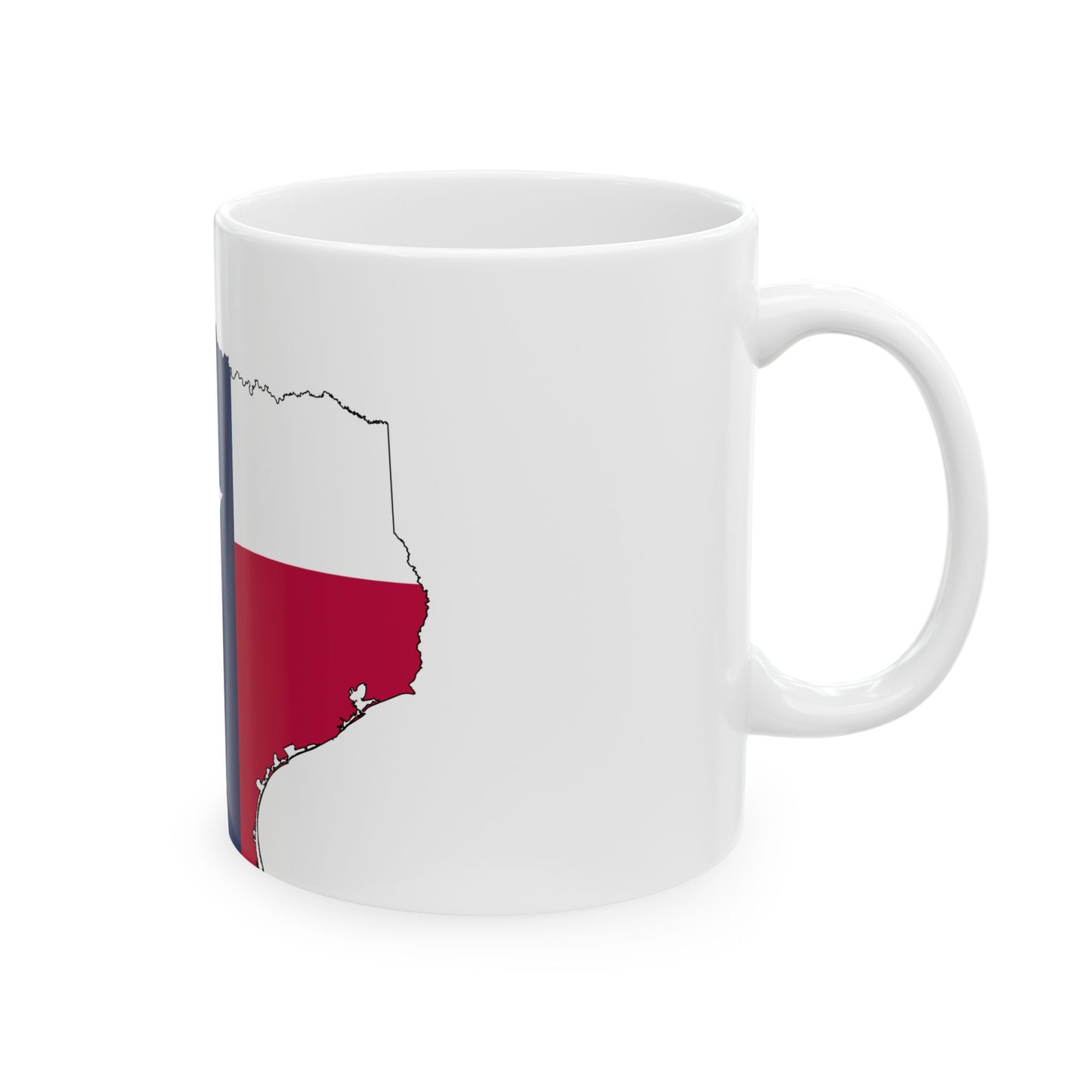 Flag-map of Texas (United States) White Coffee Mug-Go Mug Yourself