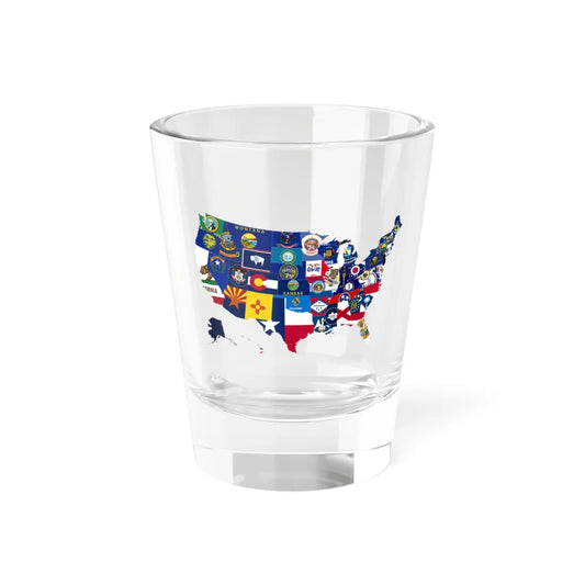 Flag-map of the 50 states of the United States (United States) Shot Glass 1.5oz 1.5oz - Go Mug Yourself