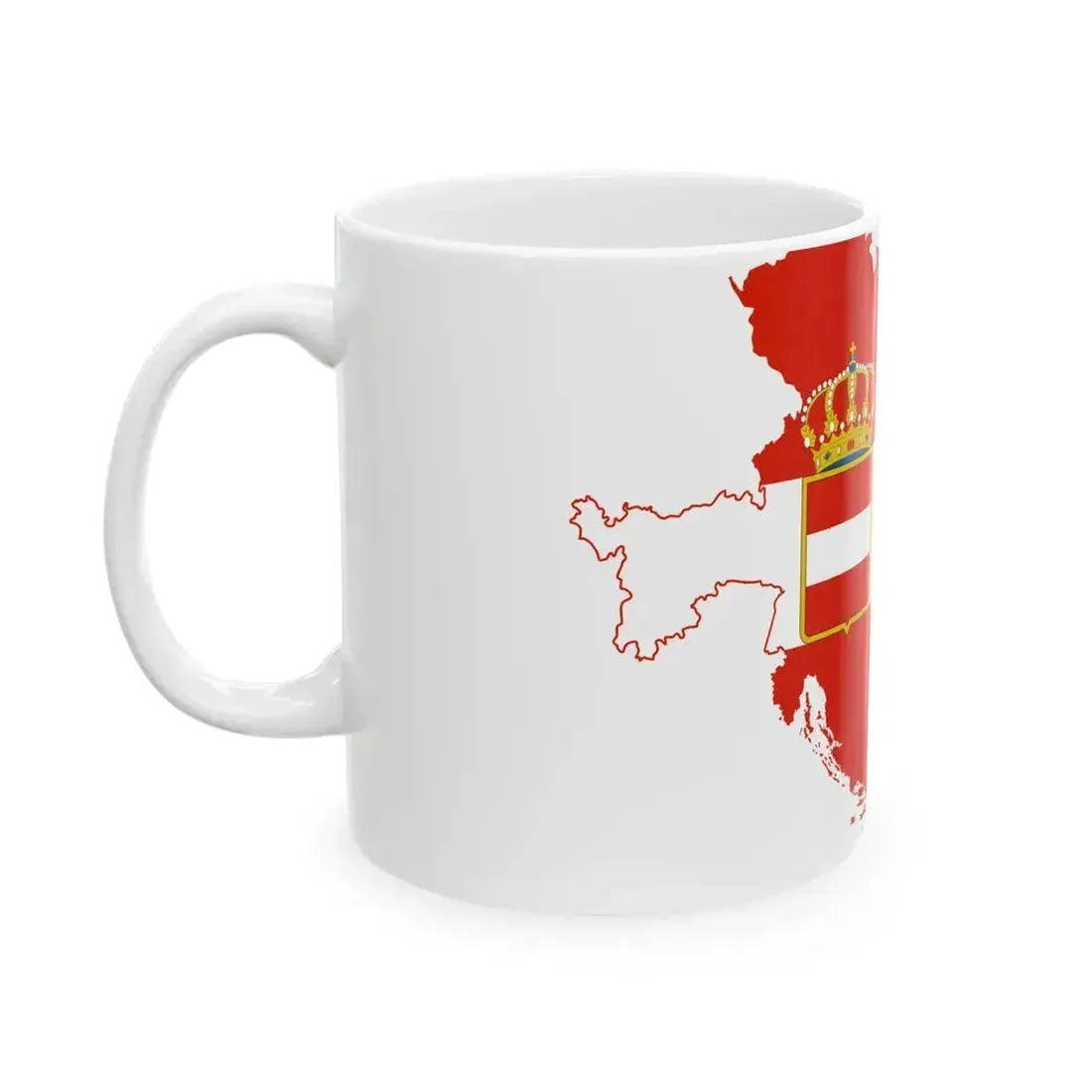 Flag map of the Austro-Hungarian Empire civil ensign (Hungary) White Coffee Mug - Go Mug Yourself