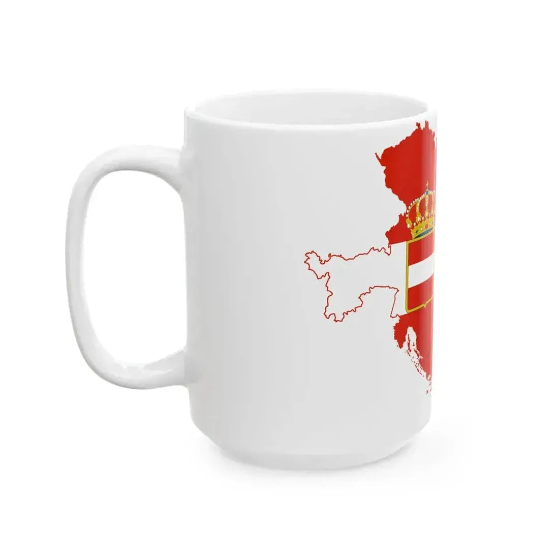 Flag map of the Austro-Hungarian Empire civil ensign (Hungary) White Coffee Mug - Go Mug Yourself
