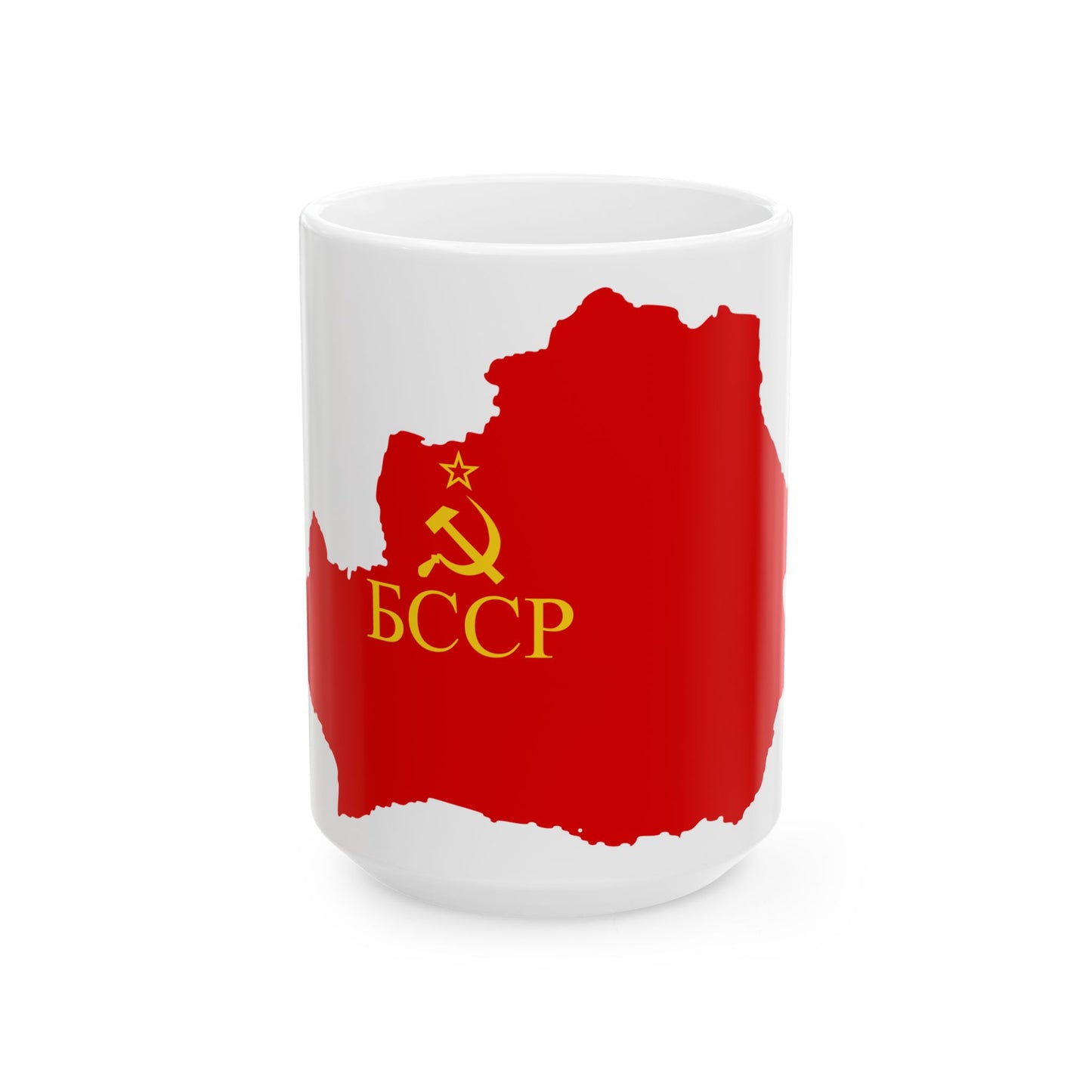 Flag map of the Byelorussian SSR 1939-1941 (Belarus) White Coffee Mug-15oz-Go Mug Yourself