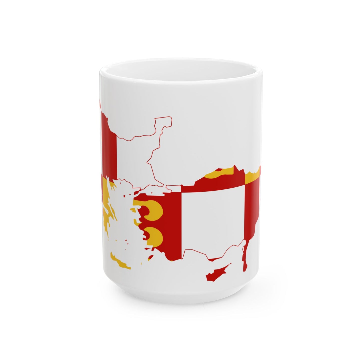 Flag-map of the Byzantine Empire (Greece) White Coffee Mug-15oz-Go Mug Yourself