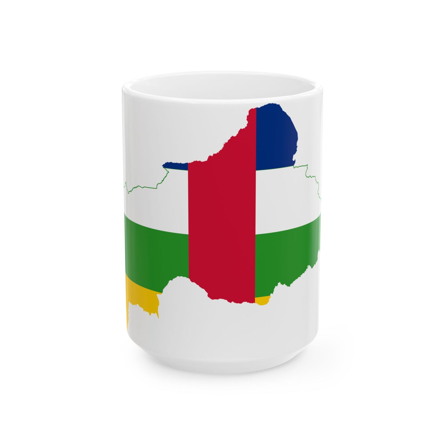 Flag map of the Central African Republic (Central African Republic) White Coffee Mug-15oz-Go Mug Yourself