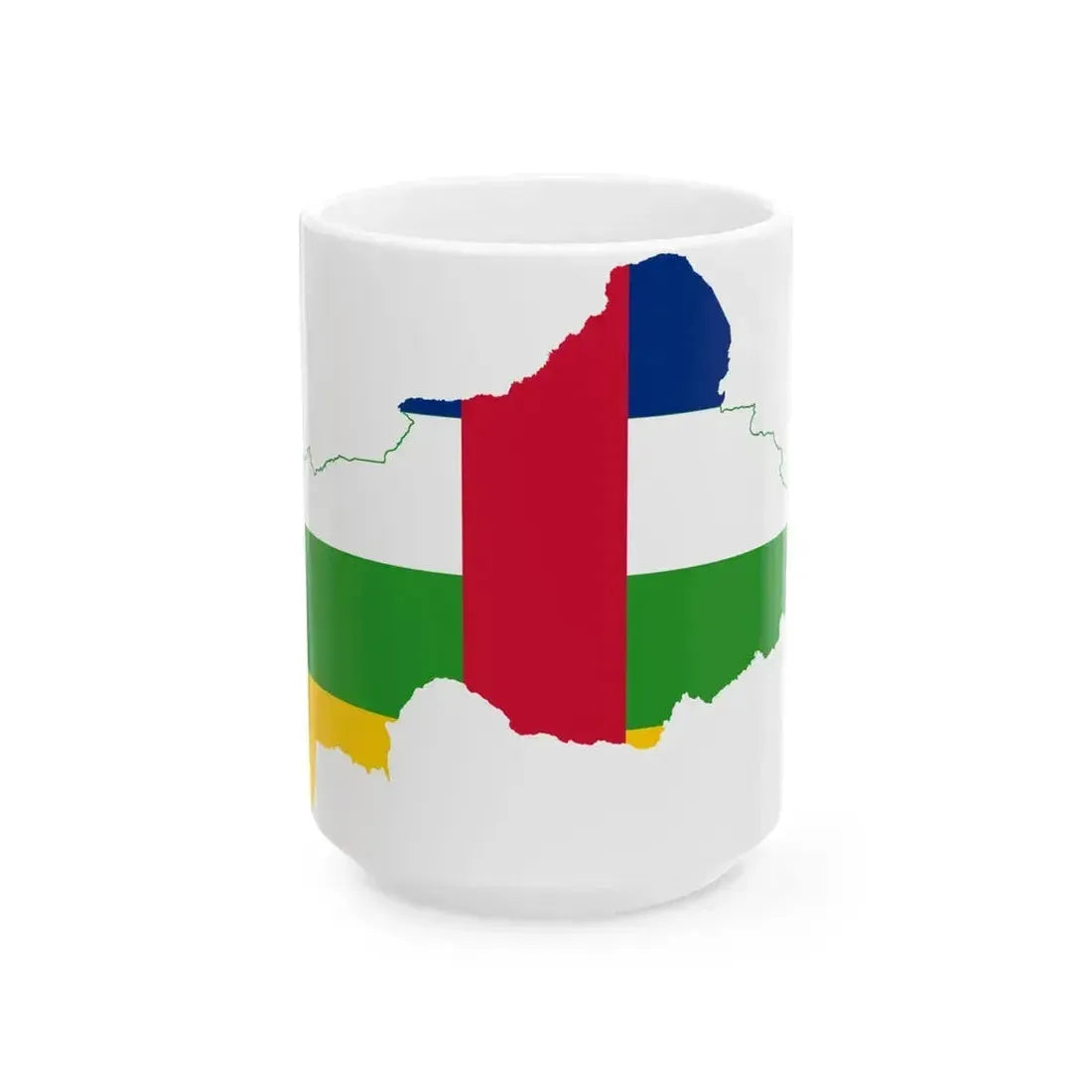 Flag map of the Central African Republic (Central African Republic) White Coffee Mug 15oz - Go Mug Yourself