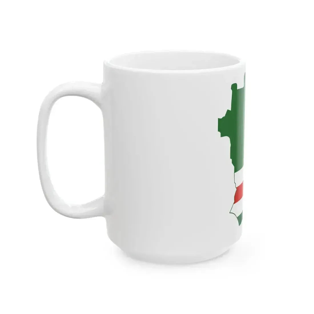 Flag map of the Chechen Republic of Ichkeria (Russia) White Coffee Mug - Go Mug Yourself