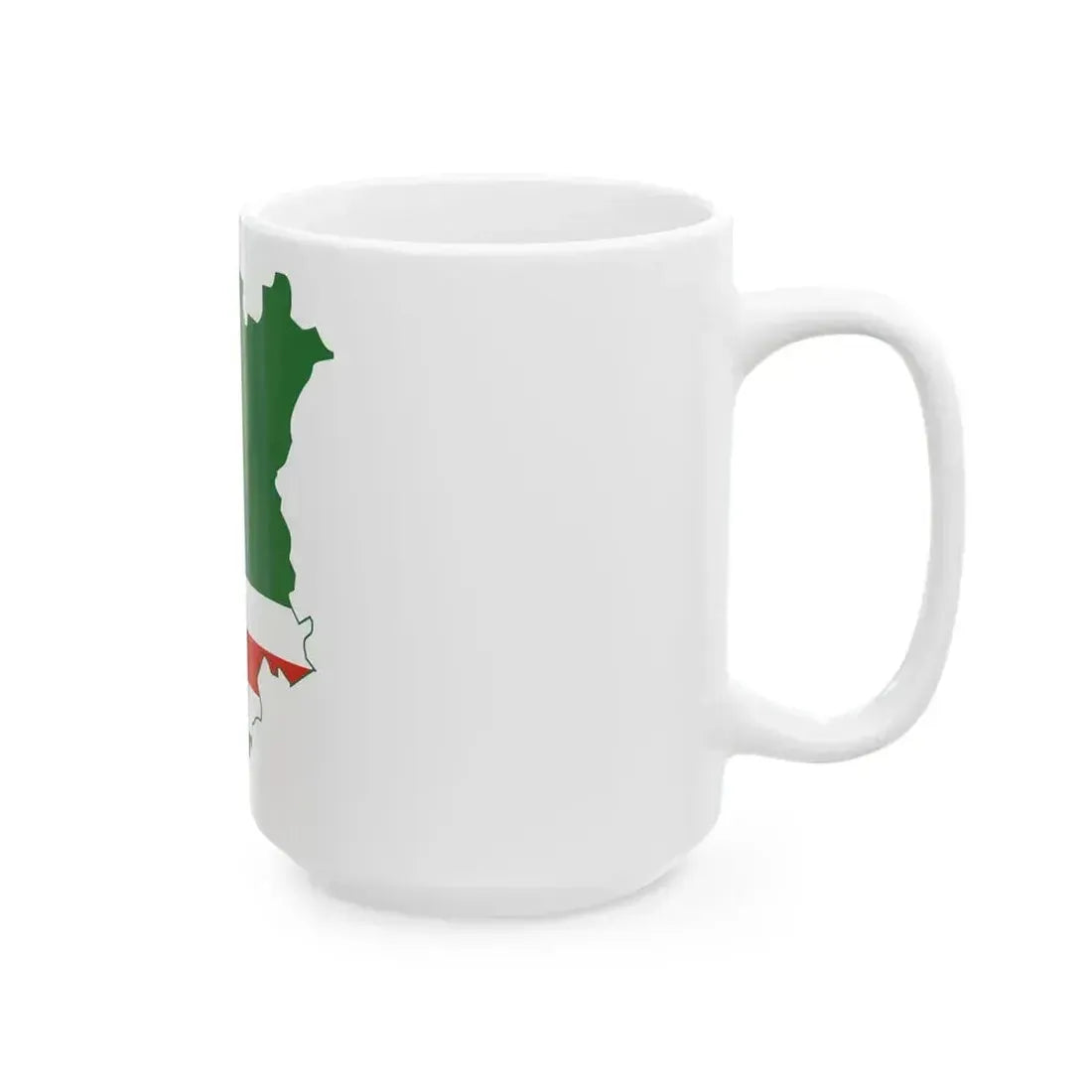 Flag map of the Chechen Republic of Ichkeria (Russia) White Coffee Mug - Go Mug Yourself