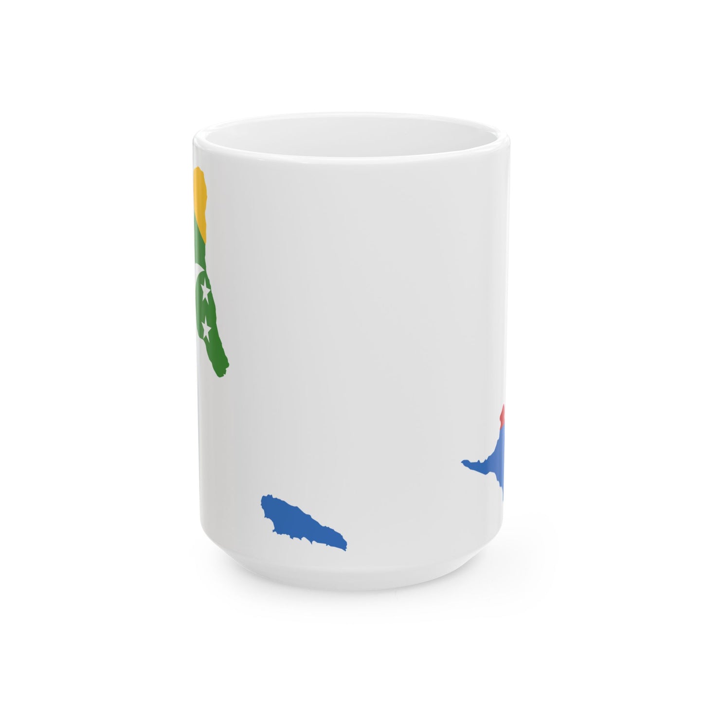 Flag map of the Comoros (Comoros) White Coffee Mug-15oz-Go Mug Yourself