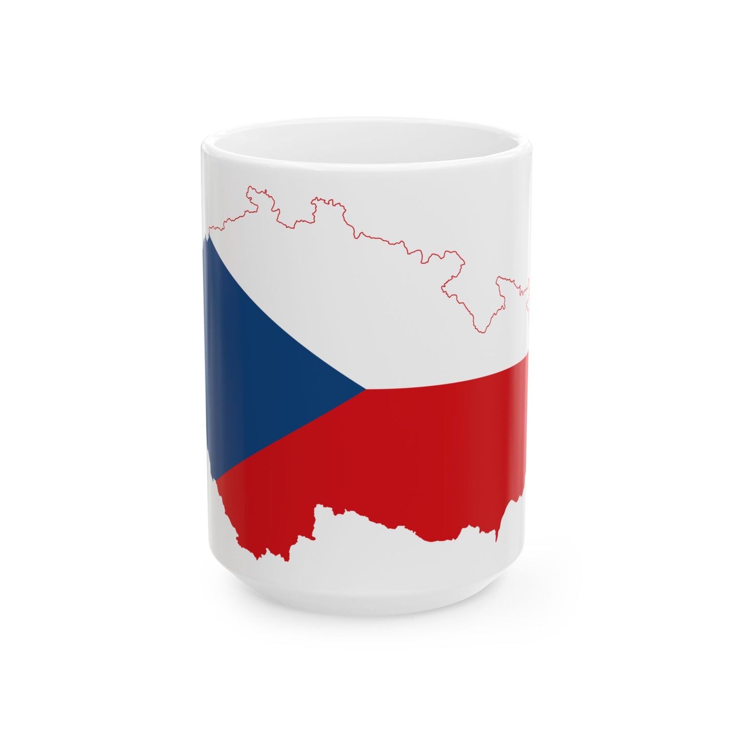 Flag-map of the Czech Republic (Czech Republic) White Coffee Mug-15oz-Go Mug Yourself